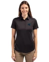 Carolina Panthers Cutter & Buck Prospect Recycled Featherlight Stretch Womens Polo Black Front Thumbnail Image