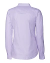 Minnesota Vikings Cutter & Buck Stretch Oxford Stripe Womens Long Sleeve Dress Shirt Opal Mannequin Back Thumbnail Image