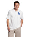 Los Angeles Dodgers Cutter & Buck Genre Textured Solid Mens Polo White Front Thumbnail Image