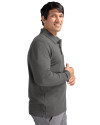 New England Patriots Cutter & Buck Advantage Eco Tri-Blend Pique Mens Long Sleeve Polo Elemental Grey Side Thumbnail Image