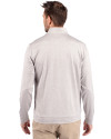 New York Giants Cutter & Buck Stealth Heathered Quarter Zip Mens Pullover Polished Medium Gray Back Thumbnail Image