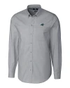 View image 2: Carolina Panthers Cutter & Buck Easy Care Stretch Oxford Mens Long Sleeve Button Down Shirt Charcoal Mannequin