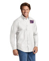 New York Giants Cutter & Buck Epic Easy Care Fine Twill Mens Long Sleeve Dress Shirt White Front Thumbnail Image