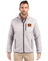 Cincinnati Bengals Cutter & Buck Rainier PrimaLoft®  Mens Big and Tall Eco Insulated Puffer Jacket Polished Medium Gray Front Thumbnail Image