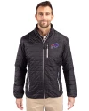 Buffalo Bills Cutter & Buck Rainier PrimaLoft®  Mens Big and Tall Eco Insulated Puffer Jacket Black Front Thumbnail Image