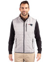 New England Patriots Cutter & Buck Rainier PrimaLoft® Mens Big and Tall Eco Insulated Full Zip Puffer Vest Polished Medium Gray Front Thumbnail Image
