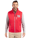 New York Giants Cutter & Buck Rainier PrimaLoft® Mens Big and Tall Eco Insulated Full Zip Puffer Vest Red Front Thumbnail Image
