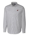 Arizona Cardinals Cutter & Buck Stretch Oxford Stripe Mens Long Sleeve Dress Shirt Charcoal Mannequin Thumbnail Image