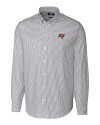 Tampa Bay Buccaneers Cutter & Buck Stretch Oxford Stripe Mens Long Sleeve Dress Shirt Charcoal Mannequin Thumbnail Image
