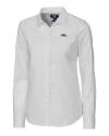 Baltimore Ravens Cutter & Buck Stretch Oxford Womens Long Sleeve Dress Shirt White Mannequin Thumbnail Image