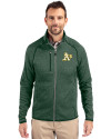 Athletics Cutter & Buck Mainsail Sweater-Knit Mens Full Zip Jacket Hunter Heather Front Thumbnail Image