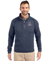 Arizona Wildcats Cutter & Buck Mainsail Sweater-Knit Mens Half Zip Pullover Jacket Liberty Navy Heather Front Thumbnail Image