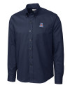 Arizona Wildcats Cutter & Buck Epic Easy Care Nailshead Mens Long Sleeve Dress Shirt Navy Blue Mannequin Thumbnail Image