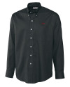 Arkansas Razorbacks Cutter & Buck Epic Easy Care Nailshead Mens Long Sleeve Dress Shirt Black Mannequin Thumbnail Image