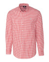 Alabama Crimson Tide Cutter & Buck Easy Care Stretch Gingham Mens Long Sleeve Dress Shirt Cardinal Red Mannequin Thumbnail Image