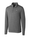 Arkansas Razorbacks Cutter & Buck Shoreline Heathered Quarter Zip Mens Big and Tall Pullover Charcoal Heather Mannequin Thumbnail Image