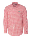 Arkansas Razorbacks Cutter & Buck Easy Care Stretch Gingham Mens Big and Tall Long Sleeve Dress Shirt Cardinal Red Mannequin Thumbnail Image