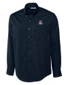 Arizona Wildcats Cutter & Buck Epic Easy Care Fine Twill Mens Big and Tall Dress Shirt Navy Blue Mannequin Thumbnail Image