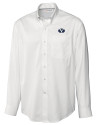 Brigham Young Cougars Cutter & Buck Epic Easy Care Fine Twill Mens Big and Tall Dress Shirt White Mannequin Thumbnail Image