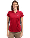 Alabama Crimson Tide Cutter & Buck Forge Stretch Womens Short Sleeve Polo Cardinal Red Front Thumbnail Image