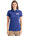 Brigham Young Cougars Cutter & Buck Advantage Eco Tri-Blend Pique Womens Polo Tour Blue Front Thumbnail Image