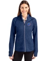 Boise State Broncos Cutter & Buck Mainsail Full Zip Hooded Womens Jacket Tour Blue Heather Front Thumbnail Image