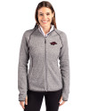 Arkansas Razorbacks Cutter & Buck Mainsail Full Zip Hooded Womens Jacket Polished Heather Front Thumbnail Image