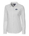 Brigham Young Cougars Cutter & Buck Stretch Oxford Womens Long Sleeve Dress Shirt White Mannequin Thumbnail Image