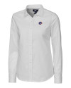 Boise State Broncos Cutter & Buck Stretch Oxford Womens Long Sleeve Dress Shirt White Mannequin Thumbnail Image
