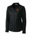 Clemson Tigers Cutter & Buck Epic Easy Care Fine Twill Womens Long Sleeve Dress Shirt Black Mannequin Thumbnail Image