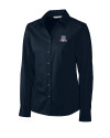 Arizona Wildcats Cutter & Buck Epic Easy Care Fine Twill Womens Long Sleeve Dress Shirt Navy Blue Mannequin Thumbnail Image
