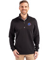 Boise State Broncos Cutter & Buck Traverse Stretch Eco Quarter Zip Mens Pullover Black Front Thumbnail Image