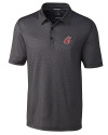 Washington State Cougars Cutter & Buck Pike Mini Pennant Print Stretch Mens Polo Black Mannequin Thumbnail Image