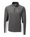 Cincinnati Bearcats Cutter & Buck Traverse Colorblock Stretch Quarter Zip Mens Pullover Elemental Grey Mannequin Thumbnail Image