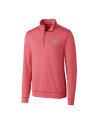 Washington State Cougars Cutter & Buck Shoreline Heathered Quarter Zip Mens Big and Tall Pullover Cardinal Red Heather Mannequin Thumbnail Image