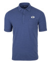 Brigham Young Cougars Cutter & Buck Advantage Tri-Blend Jersey Mens Pocket Polo Tour Blue Heather Mannequin Thumbnail Image