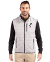 Cincinnati Bearcats Cutter & Buck Rainier PrimaLoft® Mens Eco Insulated Full Zip Puffer Vest Polished Medium Gray Front Thumbnail Image