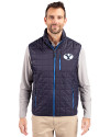 Brigham Young Cougars Cutter & Buck Rainier PrimaLoft® Mens Eco Insulated Full Zip Puffer Vest Dark Navy Front Thumbnail Image