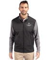 Colorado State Rams Cutter & Buck Stealth Hybrid Quilted Mens Big and Tall Full Zip Windbreaker Jacket Black Front Thumbnail Image