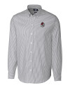 Georgia Bulldogs Cutter & Buck Stretch Oxford Stripe Mens Long Sleeve Dress Shirt Charcoal Mannequin Thumbnail Image