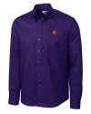 Clemson Tigers Cutter & Buck Epic Easy Care Nailshead Mens Long Sleeve Dress Shirt College Purple Mannequin Thumbnail Image