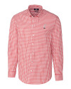 Cincinnati Bearcats Cutter & Buck Easy Care Stretch Gingham Mens Long Sleeve Dress Shirt Cardinal Red Mannequin Thumbnail Image