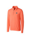 Auburn Tigers Cutter & Buck Shoreline Heathered Quarter Zip Mens Pullover College Orange Heather Mannequin Thumbnail Image