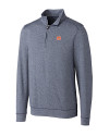 Auburn Tigers Cutter & Buck Shoreline Heathered Quarter Zip Mens Pullover Liberty Navy Heather Mannequin Thumbnail Image