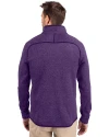 Clemson Tigers Cutter & Buck Mainsail Sweater-Knit Mens Half Zip Pullover Jacket College Purple Heather Back Thumbnail Image
