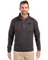 Arkansas Razorbacks Cutter & Buck Mainsail Sweater-Knit Mens Half Zip Pullover Jacket Charcoal Heather Front Thumbnail Image