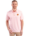 Clemson Tigers Cutter & Buck Pike Double Dot Print Stretch Mens Big and Tall Polo College Orange Front Thumbnail Image