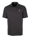 Georgia Bulldogs Cutter & Buck Advantage Tri-Blend Jersey Mens Big and Tall Pocket Polo Black Heather Mannequin Thumbnail Image