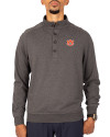 Auburn Tigers Cutter & Buck Saturday Cotton Blend Mens Mock Pullover Sweatshirt Charcoal Heather Front Thumbnail Image