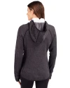 Virginia Tech Hokies Cutter & Buck Mainsail Full Zip Hooded Womens Jacket Charcoal Heather Back Thumbnail Image